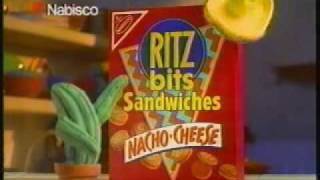 Ritz Bits Nacho Cheese Sandwiches ad from 1990 [upl. by Olram]