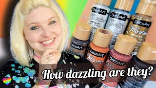 Art Product Review  DecoArt Dazzling Metallics [upl. by Elgar457]