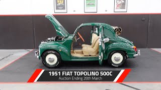 1951 FIAT TOPOLINO 500C SUPERLUSSO  Chicane Auctions [upl. by Adner]