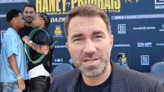 Eddie Hearn PREDICTS Devin Haney vs Regis “Linares ROCKED Dev Regis is the HARDEST Puncher at 140” [upl. by Lester]