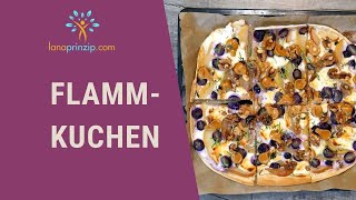 Feines Flammkuchen Rezept einfach und schnell  Mit Birnen Trauben und KaramellSchokolade [upl. by Stannwood]