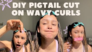 Manes by Mell Pigtail DIY Haircut on Imperfect Real Wavy Curly Hair [upl. by Weissmann]