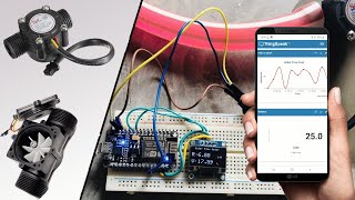 IoT Water Flow Meter using NodeMCU ESP8266 amp Water Flow Sensor  Measure Water Flow Rate amp Volume [upl. by Ykcaj907]