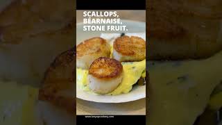 Seared Scallops Béarnaise Sauce Stone Fruit Salad recipes [upl. by Dnumsed]