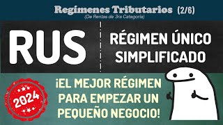 RÉGIMEN ÚNICO SIMPLIFICADO RUS  El mejor régimen para empezar un pequeño negocio [upl. by Katharine]