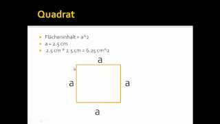 Flächeninhalt von einem Quadrat berechnen [upl. by Schnell]