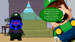 Dark Lego Luigi Says quotYes Coconut Freds Fruit Salad Islandquot  Grounded [upl. by Anima]