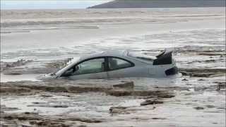 Stranded sports car on Berrow beach [upl. by Araiet49]