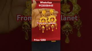 1gm gold plated earring  price 1250 short viral video  short anusplanet8119 [upl. by Renee]