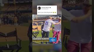 Jack Flaherty was feeling himself at the Dodgers parade🤣 shortsviral dodgers mlb worldseries [upl. by Catlin260]