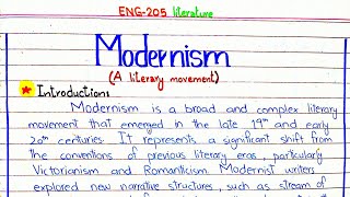 Modernism  A literary movement ENG205 4thsememster pu [upl. by Lleznod847]