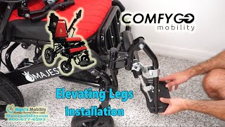 Comfygo Powerchair  How to Mount Elevating Legrests [upl. by Sukcirdor]