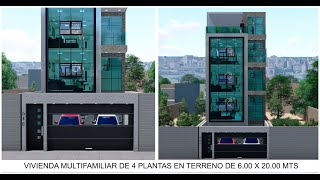 Vivienda multifamiliar de 4 plantas en terreno de 600 x 2000 mts [upl. by Atirahc]