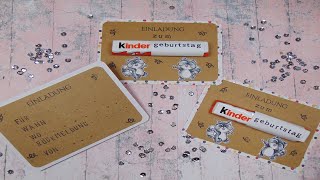 Basteln Einladungskarte mit Schokoriegel für Kindergeburtstag ganz einfach selbst gemacht [upl. by Rubetta]