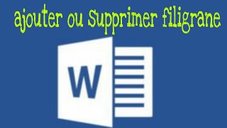 Ajouter ou supprimer filigrane word [upl. by Euseibbob]