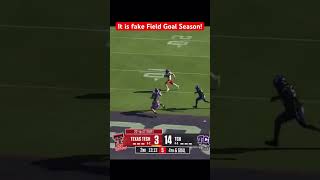 It is fake field goal season You get a fake You get a fake football ncaa byu ttu [upl. by Llewej]