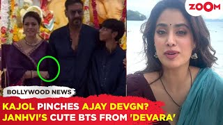 Did Kajol PINCH Ajay Devgn to put his arm around her  Janhvis Fun BTS Moments from Devara shoot [upl. by Maag755]