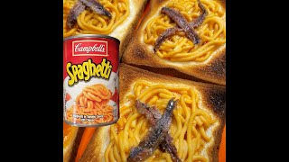 eat Canned Spaghetti with Anchovies on Toast Bread [upl. by Yrogiarc425]