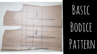 How to draft a basic bodice patternBeginner guide step by step tutorial [upl. by Bohon]