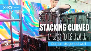 MPLED 500500 stage rental stacking curved screen installation video tutorial [upl. by Holcman]