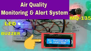 PROTEUS SIMULATION AIR QUALITY MONITORING AND ALERT SYSTEM USING ARDUINO WITH MQ135  ABHISHEK KUMAR [upl. by Brabazon]