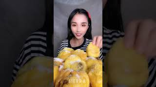 Fried red bean bun eating yummy food mukbang asmr eating sound [upl. by Enimsay]