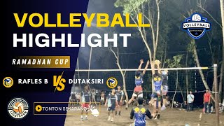 FIERCE MATCH HIGHLIGHTS VOLLEYBALL MENS RAMADAN CUP  RAFLES B VS DUTAKSIRI [upl. by Ylevol]