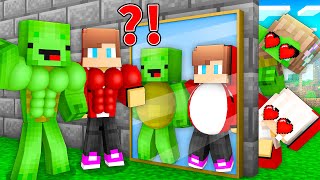 JJ and Mikey from FAT to STRONG  Fitness Challenge  Maizen Minecraft Animation [upl. by Arahset]