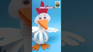 easy kids craft  paper chicken 🐓 shorts yt youtubeshorts trending craft easycraft viral [upl. by Initof]