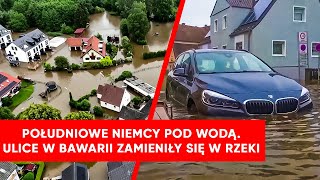 Południowe Niemcy pod wodą Ulice w Bawarii zamieniły się w rzeki [upl. by Pfosi]