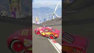 MCQUEEN VS DINOCO SHINCHAN AND SPIDERMAN CHALLENGE😮😮🤣🎇 [upl. by Tracey40]