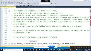 DA11 SQL Day 14 Temp tables [upl. by Elleinod]