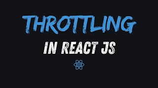 Throttling React JS  useThrotttle  Frontend Interview Questions  React Interview Experience [upl. by Zined]