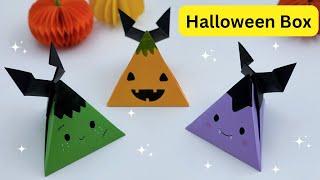 How To Make Easy Paper Halloween TREAT BOX For Kids  Paper Craft  KIDS crafts [upl. by Nadine389]