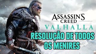 ASSASSINS CREED VALHALLA  TODOS OS MENIRES SOLUCIONADOS [upl. by Deeanne279]