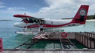 HDR Maldives sea plane landing seaplane lux south ari atoll [upl. by Anilehs294]