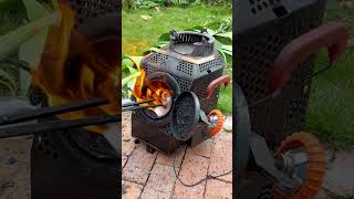 What happens when you burn toxic plastic bottles in a smokeless stove automobile woodstove fire [upl. by Nagard]