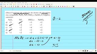 Ufac O número de oxidação do átomo de nitrogênio nos compostos N2O5 NO HNO3 e NaNO2 é [upl. by Allisurd]