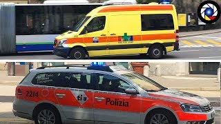 Lugano Ambulance amp Police Car Responding [upl. by Darton]