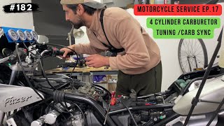 182 EP17 🏍️ 4 Cylinder Carburetor Tuning  Carb Sync  YAMAHA FZS 600 FAZER [upl. by Elizabeth74]