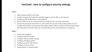 FortiMail 64 integrate with Fortisandbox to scan URLS Info on click protect amp URL Rewrite [upl. by Aile361]