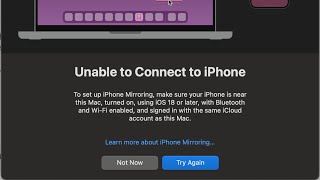 How to Fix iPhone Mirroring Unable to Connect to iPhone in iOS 18 amp macOS Sequoia [upl. by Philbin]