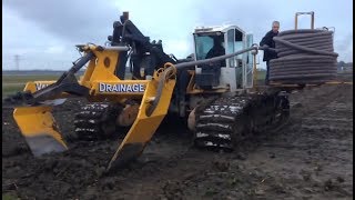 Extreme Trenchers at Work  Plow Drainage [upl. by Gollin]