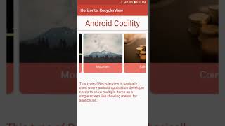 Horizontal RecyclerViewAndroid Kotlin Example [upl. by Bing946]