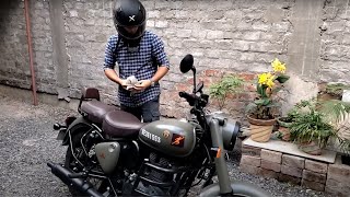 Royal Enfield Classic 350 review before 1st service  Signals edition  Marsh Grey [upl. by Urbannal]