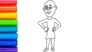 How to draw 🥰patlu from motu patlu  easy drawing  patlu drawing  cute patlu drawing  colouring [upl. by Nnayecats]