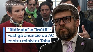 quotRidículaquot e quotinútilquot fustigan anuncio de AC contra ministra Tohá [upl. by Anuaf]