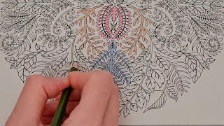 Enchanted Forest by Johanna Basford coloring leaf mandala [upl. by Miguel]