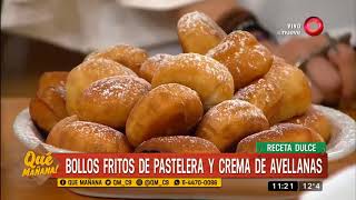 Receta dulce Bollos fritos de pastelera y crema de avellanas [upl. by Aveer]