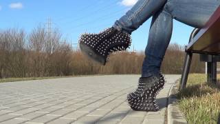 Night Walk  Fashion Killer  Jeffrey Campbell Shadow Stud Heel Less Platform Shoes [upl. by Enoryt]